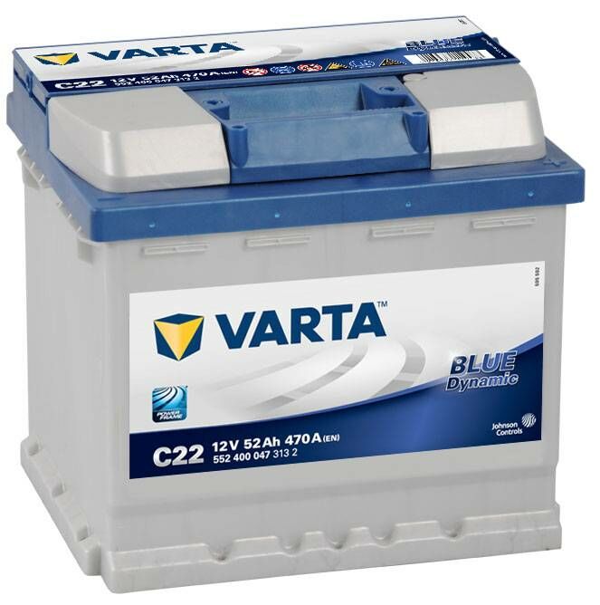 12V 52 Ah Amper 470A Varta Akü Blue Dynamic C22