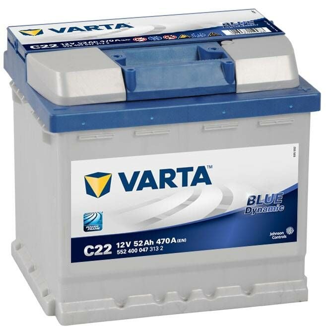 12V 52 Ah Amper 470A Varta Akü Blue Dynamic C22